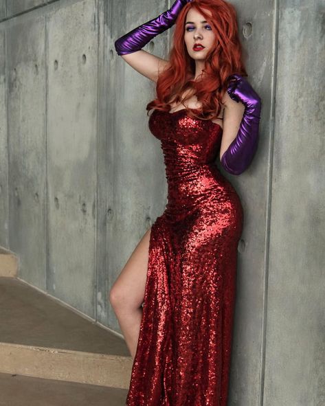 Jessica Rabbit Outfit, Jessica Rabbit Halloween, Jessica Rabbit Cosplay, Jessica Rabbit Dress, Jessica Rabbit Costume, Rabbit Cosplay, Rabbit Halloween, Diy Halloween Costumes For Kids, Roger Rabbit