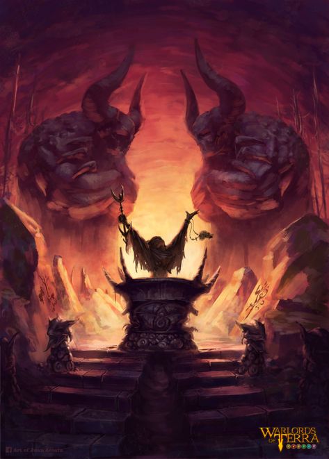 ArtStation - Blood altar / Altar de Sangre, Juan Acosta Demon Illustration, Arte Heavy Metal, Mtg Altered Art, Altar Art, Vampire Dracula, Heavy Metal Art, Fiction Idea, Fire Art, World Of Fantasy