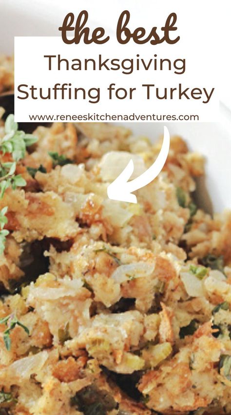 Thanksgiving Stuffing close up In The Bird Stuffing Recipes, Stuffing A Turkey Recipes, Stuffing Recipe For Inside Turkey, Stuffing Recipes In The Turkey, Homemade Turkey Dressing Recipes, Turkey Rollups With Stuffing, Best Turkey Dressing Recipe, Stuffing For Inside The Turkey, Best Turkey Stuffing Recipe Thanksgiving