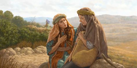 Starting A Bible Study, Joyful Mysteries, Scene Diy, Ruth And Naomi, Book Of Ruth, Cover Painting, Bible Artwork, Happy Sabbath, Ancient Warfare