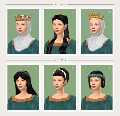 Sims 4 Decades Challenge, Medieval Hairstyles, Sims Medieval, Helmet Hair, Play Sims, Sims 4 Characters, Sims 4 Collections, Sims Hair, Head Wear