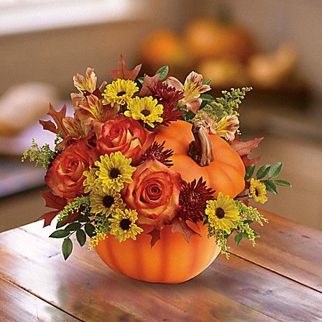 Pumpkin Bouquet, Thanksgiving Floral, Thanksgiving Flowers, Pumpkin Arrangements, Ceramic Pumpkin, Pretty Pumpkins, Fall Flower Arrangements, Halloween Flowers, Fall Floral Arrangements