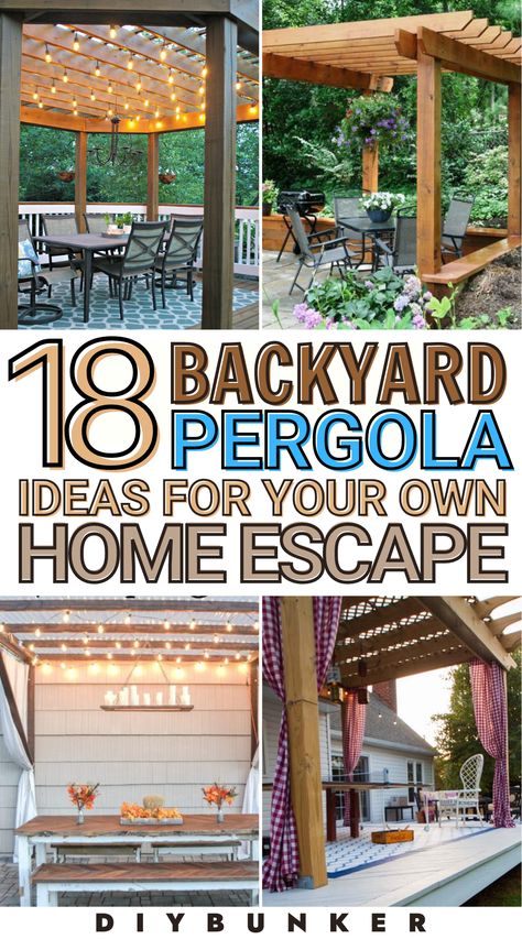 Looking to add some style and shade to your backyard? A pergola might be just what you need! These backyard pergola ideas will inspire you to create a beautiful outdoor space that's perfect for relaxing, entertaining, and enjoying the great outdoors. From rustic wooden structures to sleek modern designs, there are plenty of ways to customize your pergola to fit your style and needs. Pergola Privacy Ideas, Pergola With Screen, Diy Backyard Gazebo, Deck Pergola Ideas, Diy Covered Pergola, Backyard Pergola Ideas, Porch Privacy, Modern Pergola Designs, Pergola Decorations