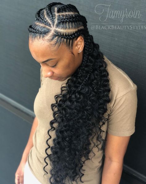 Cornrow Low Ponytail, Simple Feed In Braid Styles, Boho Feed In Braids Cornrows, Cornrows Ponytail Hairstyles, Hair Bun Design, Big Cornrow Braids, Afro Hair Bun, Afro Bun, Bun Design