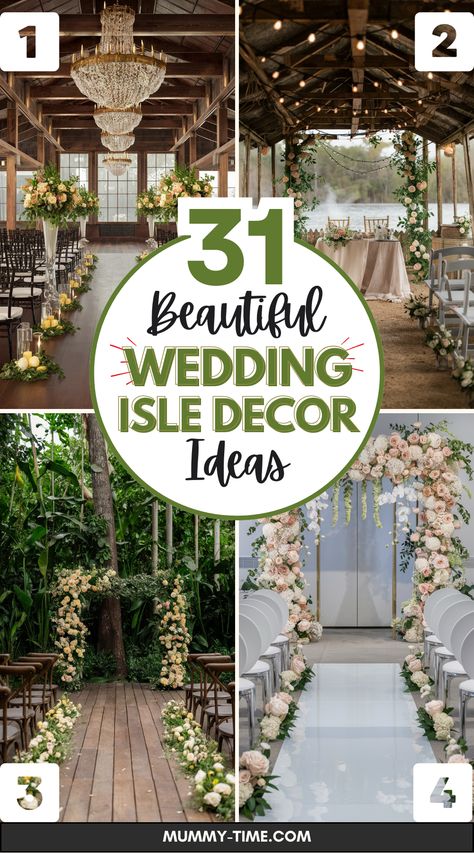 Create a breathtaking wedding ceremony with these inspiring Wedding Isle Decoration Ideas! 🌸✨ Your aisle is where you'll take the most important steps of your life, so it deserves to be decorated with love and care. Whether you're dreaming of a floral wonderland or a simple, elegant setup, these ideas will help you bring your vision to life. Picture an aisle lined with candles, petals, or even personalized signs that add a unique touch to your decor. Ribbon Aisle Decorations Wedding, Aisle For Wedding Ceremony, Outside Fall Wedding Ceremony Aisle Decorations, Decorations For Wedding Ceremony, Wedding Aisle Indoor Decorations, Wedding End Of Aisle Decorations, Minimalist Aisle Decor, Outdoor Wedding Aisle Ideas Walkways, Wedding Ceremony Chair Setup