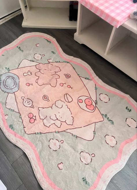 Sanrio, cute , pink, coquette Pink Carpet Aesthetic, Cute Pink Rug, Coquette Rugs, Cute Aesthetic Rugs, Korean Rug, Cute Carpets Bedrooms, Pink Carpet Bedroom, Sanrio Rug, Sanrio Carpet