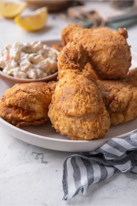 Crispy Fried Chicken Without Buttermilk Fried Chicken Without Buttermilk, Fried Chicken Recipe Without Buttermilk, Fried Chicken In Air Fryer, Reheat Fried Chicken, Quick Air Fryer Recipes, Chicken In Air Fryer, Best Fried Chicken Recipe, Fried Chicken Breast Recipe, Delicious Air Fryer Recipes