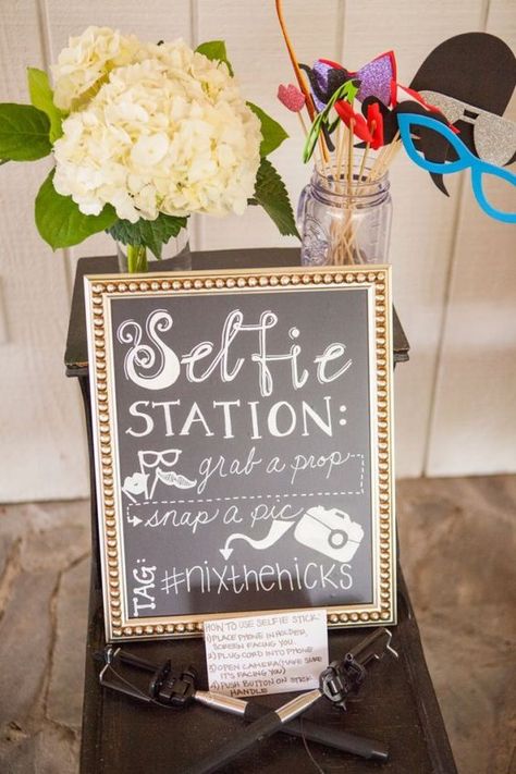 19 cheap & simple hacks to make your wedding reception truly memorable | Hire Space Diy Wedding Photo Booth, Photo Booth Wedding, Selfie Station, Booth Wedding, Graduation Party Ideas, Diy Photo Booth, Wedding Photo Booth, Carton Invitation