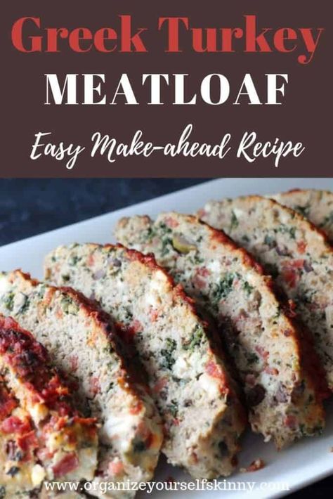 Mediterranean Meatloaf, Greek Meatloaf, Meatloaf Turkey, Meatloaf Healthy, Easy Turkey Meatloaf, Turkey Meatloaf Healthy, Recipe Meatloaf, Zucchini Carbonara, Greek Turkey