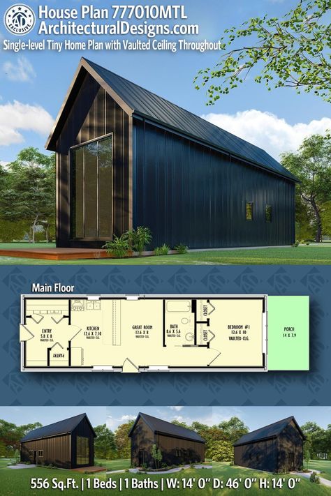 House Plan 777010MTL gives you 500 square feet of living space with 1 bedroom and 1 bath Modern Barn House Plans Cheap To Build, Houses Made From Metal Buildings, Tiny Home For Family Of 5 Cabin, Tiny Home For Family Of 3, Tiny Home For Large Family, Metal Barn Homes Plans Overstock, Shop With Living Quarters Scandinavian, Tiny House Floorplan 3 Bed, Simple Pole Barn Homes 1 Bedroom