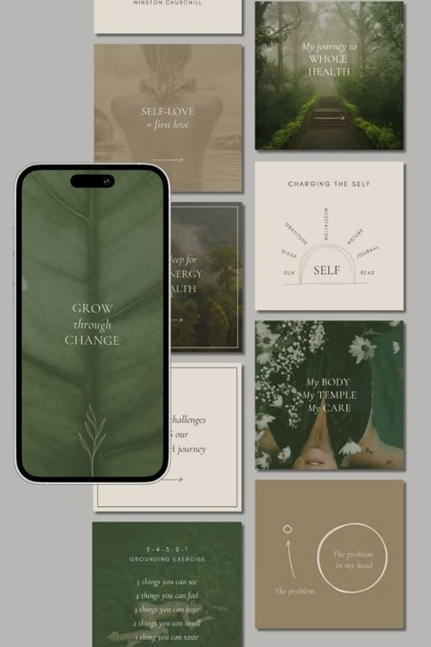 Instagram templates for wellness coaches Social Media Content Template, Canva Post Template, Wellness Social Media Posts, Holistic Coach Branding, Life Coaching Branding, Wellness Instagram Post Ideas, Wellness Design Graphic, Holistic Health Coach Branding, Holistic Health Branding