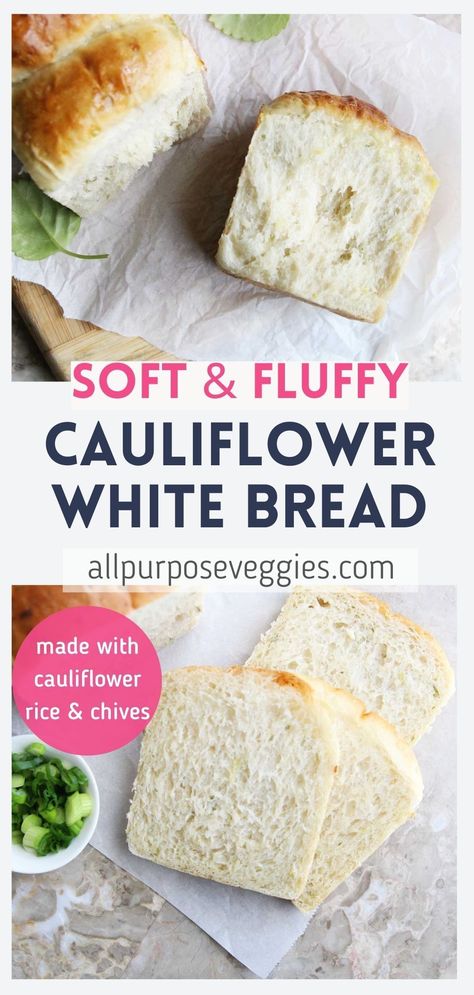 Vegan Cauliflower Bread, Cauliflower Bread Recipes, Pullman Loaf, Savoury Bakes, Cauliflower Bread, Healthy Brunch Recipes, Healthy Bread Recipes, Vegan Breakfast Easy, Vegan Baked