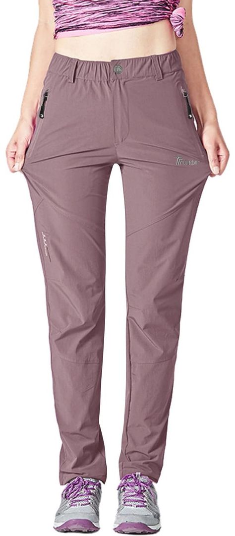 PRICES MAY VARY. 92% Nylon, 8% Spandex Imported Water-Resistant & Lightweight Hiking Pants --- Quick dry fabric sweeps sweat away from your skin. Rip-stop, lightweight, breathable, sun protection and water-resistant fabric to keep you cool all the time. UV Protection Travel Pants --- UPF 50+ sun protection fabric reduces your exposure to harmful UVA/UVB radiation. Handy Features --- Hiking pants with elastic waistband makes it easy to fit your body well. Three Zippered Pockets --- The women's hi Womens Hiking Pants, Garage Organisation, Hiking Pants Women, Quick Dry Pants, Travel Pants, Outdoor Pants, Pants With Pockets, Hiking Pants, Horse Stuff