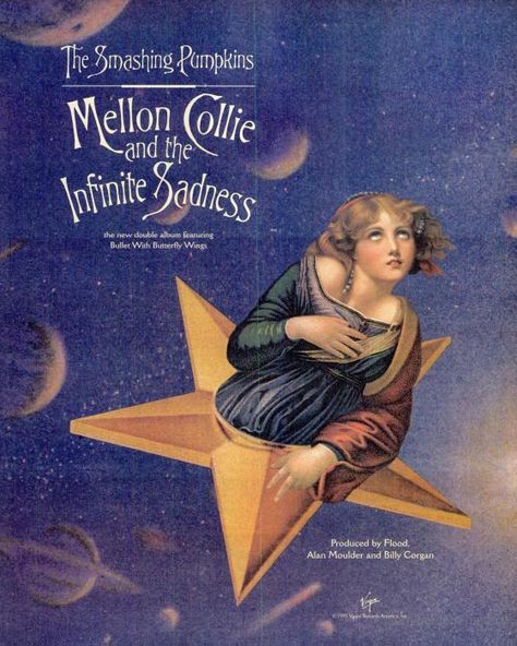 Smashing Pumpkins! Mellon Collie and the Infinite Sadness. Features: 1979, Tonight Tonight and Bullet with Butterfly Wings. <3 Melon Collie, Mellon Collie And The Infinite, Siamese Dream, Greatest Album Covers, Jimmy Eat World, Billy Corgan, The Smashing Pumpkins, Dark Wave, Bullet For My Valentine