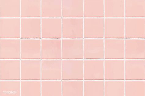 Pink square tiled texture background | free image by rawpixel.com Pink Vintage Bathroom, Vintage Bathroom Remodel, White Square Tiles, Pink Tile, Kitchen Background, Peach Background, Tile Texture, Pink Tiles, Pink Square