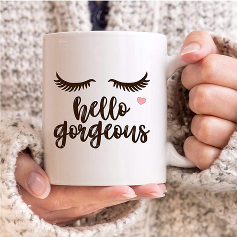 Cups Writing, Tea Cup Gifts, Best Coffee Mugs, Customised Mugs, Ceramic Tea Cup, Custom Cups, Sublimation Mugs, Hello Gorgeous, Amazon Handmade