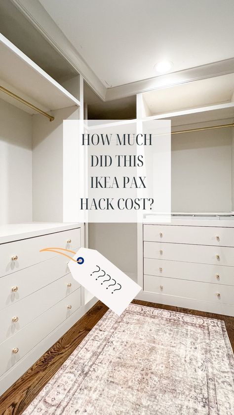 Lisa Chun | ✨ IKEA Pax Hack Budget Breakdown! ✨ The most frequently asked question… how much did the project actually cost?? I tallied everything up… | Instagram Walk In Closet Ikea, Ikea Closet Hack, Pax Hack, Diy Walk In Closet, Ikea Closet Organizer, Ikea Pax Hack, Ikea Pax Closet, Pax Closet, Closet Redo