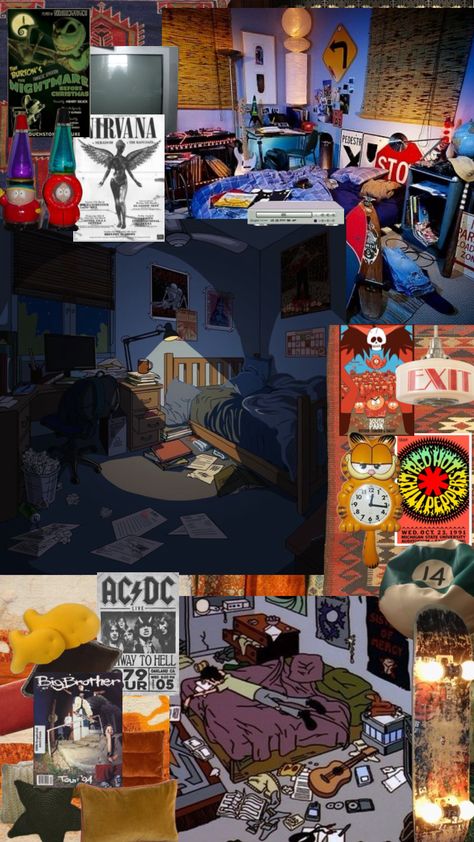 #roominspo #room #roominspiration #roomaesthetic #olderbrothercore #2000 #90’s Acdc Live, Camp Cottage, Cottage Core Home, Michigan State University, Michigan State, Room Aesthetic, Girl's Room, South Park, Girls Room