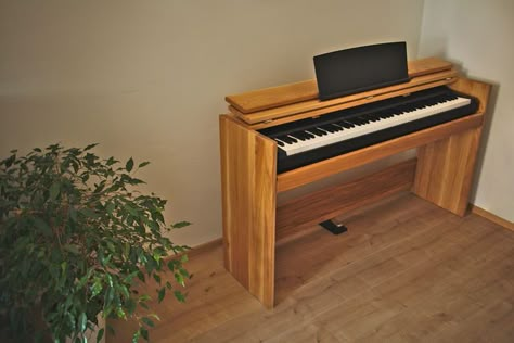 keyboard stand em 2022 | Piano digital, Piano, Móvel Piano Room Decor, Piano Living Rooms, Piano Table, Piano Stand, Piano Desk, Piano Decor, Wood Furniture Plans, Keyboard Stand, Construction Diy