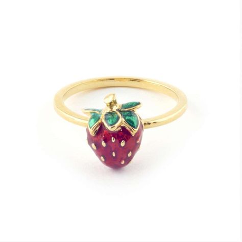 Strawberry Ring by Bill Skinner Red Enamel Fruit (420 DKK) ❤ liked on Polyvore featuring jewelry, rings, band jewelry, enamel ring, red jewelry, enamel locket and enamel jewelry Strawberry Things, Strawberry Ring, Red Jewellery, Rings Red, Jewelry Enamel, Enamel Locket, Red Pendant, Locket Ring, Pendant Locket