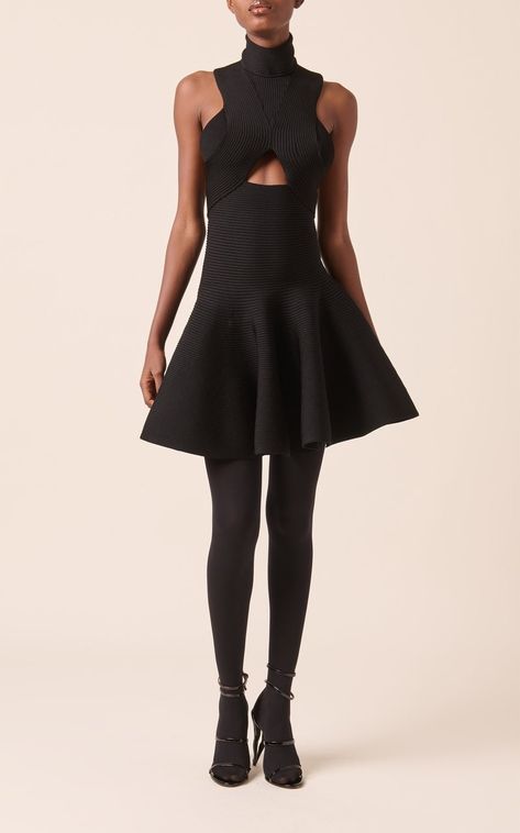 Cutout Mini Dress, Azzedine Alaia, Minimal Accessories, Moda Operandi, Leather Heels, The Black, Designer Fashion, New Look, Turtle Neck