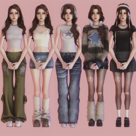 1 // hair, top, pants, shoes, necklace 2 // hair, top, skirt, shoes, socks, hair clip, necklace 3 // hair, top, pants, shoes, necklace, headphones 4 // hair, top, skirt, shoes, socks, tights,... Sims 4 Cc 90's Clothes, Sims 4 2 Piece Outfit, New Jeans Sims 4 Cc, Cc Sims 4 Bathing Suit, Pajama Cc Sims 4, Sims 4 Cc Clothes Shirts Female, Sims Cc Tumblr, Sims4 Aesthetic Cc, Emo Sims 4 Cc Clothes