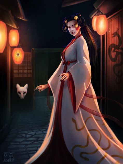 Inari Goddess, Inari Okami Art, Inari Okami, Japanese Goddess, Chinese Mythology, Goddess Art, Fantasy Character Design, Victorian Dress, Deviantart