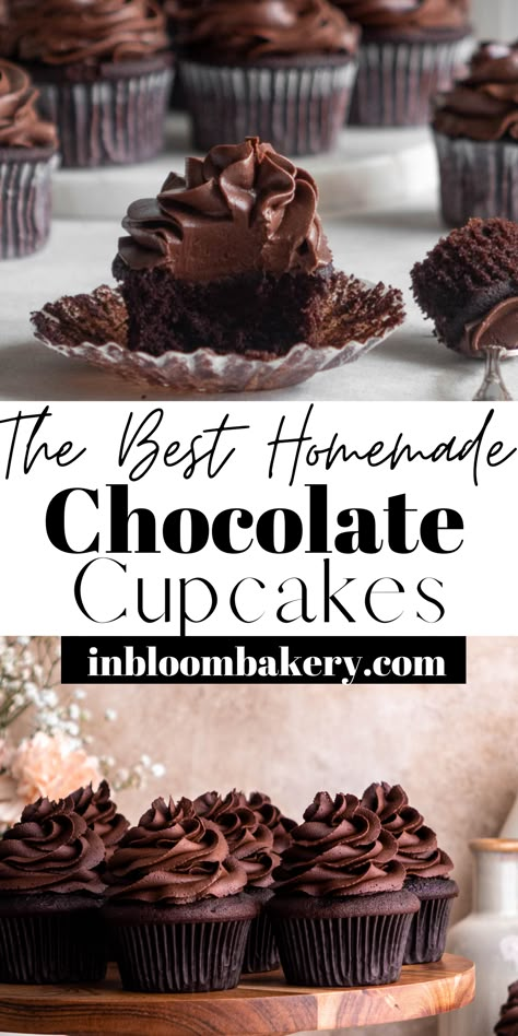 Homemade Chocolate Cupcakes, Best Chocolate Cupcakes, Chocolate Cupcakes Moist, Cupcake Recipes Chocolate, Cupcake Ideas, Easy Chocolate, Homemade Chocolate, Best Chocolate, Chocolate Cupcakes