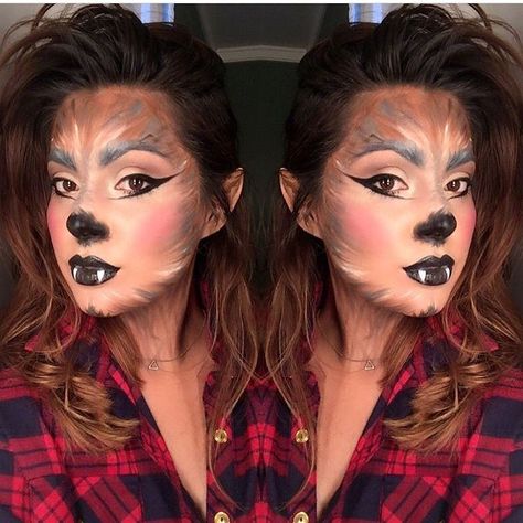 Wolf Costume Women, Big Bad Wolf Costume, Werewolf Makeup, Wolf Makeup, Halloween Wolf, Halloween Werewolf, Halloweenský Makeup, Werewolf Costume, Wolf Costume