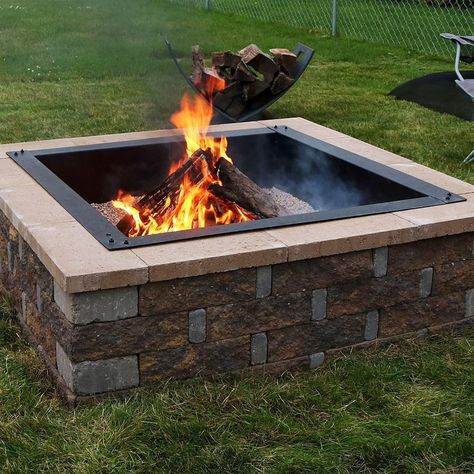 Steel Fire Pit Ring, Homemade Fire Pit, In Ground Fire Pit, Fire Pit Insert, Outside Fire Pits, Iron Fire Pit, Patio Grande, Fire Pit Ring, Outdoor Fire Pits