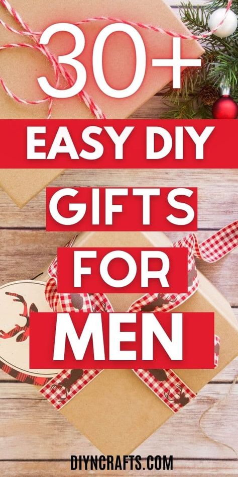 Find something fun on this list of DIY gifts for men that are easy to make, fun, unique, and ideal for gifting any time of year! Crochet scarf, easy to make skinny tie, a great soap scrub, and even beard oil are all on this list of fun gift ideas for the men in your life! Home Made Gifts For Men Handmade For Him, Mens Diy Gift Ideas, What To Make Dad For Christmas, Mens Gifts To Make, Diy Crafts For Men Gifts, Christmas Crafts For Men, Diy Christmas Ornaments For Men, Crafts For Men Gifts, Men Thank You Gifts Ideas