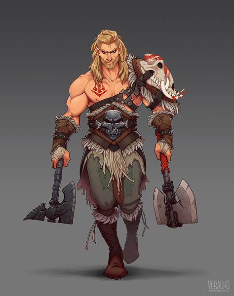 Barbarian Character Art, Dnd Barbarian Character Design, Dragons Reference, Barbarian Character Design Male, Dragons Inspiration, Fantasy Classes, Norse Warrior, Arte Viking, Character Commission