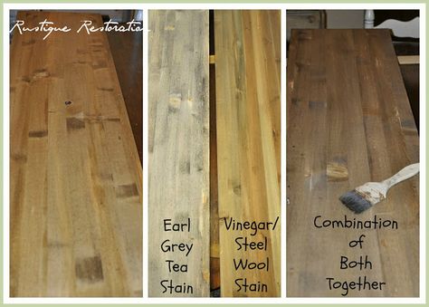 DIY Stain for barn wood look Homemade Wood Stains, Diy Wood Stain, Wood Furniture Plans, Diy Staining, Wood Furniture Design, Staining Deck, Aging Wood, Distilled White Vinegar, Tea Stains