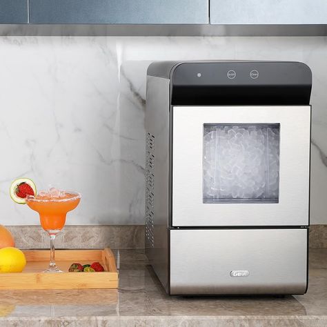 Amazon.com: Gevi Household V2.0 Countertop Gemi Nugget Ice Maker | Self-Cleaning Pellet Ice Machine | Open and Pour Water Refill | Stainless Steel Housing | Fit Under Wall Cabinet | White : Appliances Nugget Ice, Nugget Ice Maker, White Appliances, Ice Machine, Home Office Accessories, Cute Kitchen, Ice Maker, Bring Happiness, Wall Cabinet