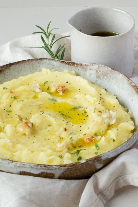 Olive oil mashed potatoes - Daen's Kitchen Good Side Dishes, Olive Oil Mashed Potatoes, Diet Types, Steamed Potatoes, Impressive Dinner, Mothers Day Dinner, Grilled Lobster, Garlic Mashed Potatoes, Garlic Mashed