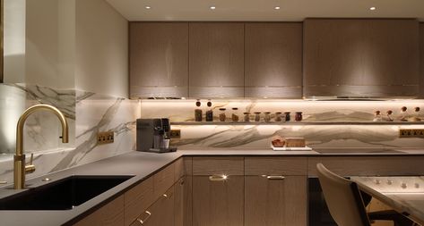 Sleek Contemporary Kitchen Lighting | John Cullen Lighting Contemporary Kitchen Lighting, Lighting Design Inspiration, Kitchen Lighting Design, Kitchen Light, Residential Lighting, Innovative Ideas, Kitchen Fittings, Light Architecture, Lighting Inspiration