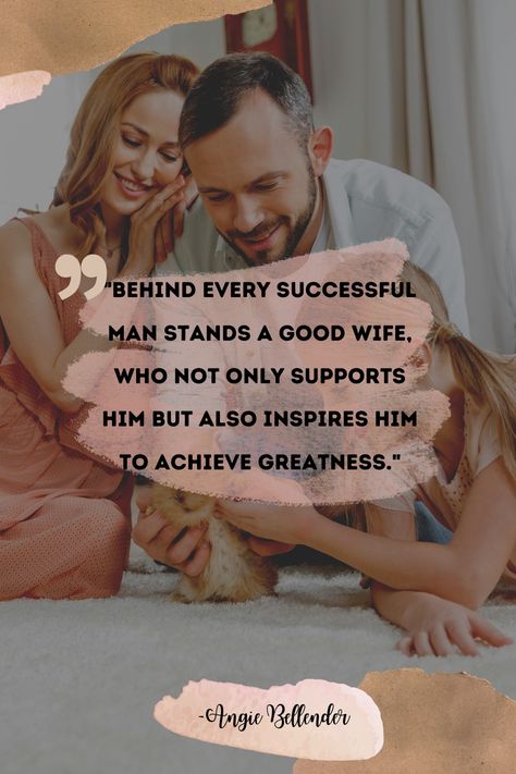 Behind every successful man stands a good wife, who not only supports him but also inspires him to Behind Every Successful Man Is A Woman, Strong Wife Quotes, Power Couple Quotes, Appreciation Quotes For Him, Supportive Partner, Tobymac Speak Life, Behind Every Successful Man, Solo Poses, Partner Quotes