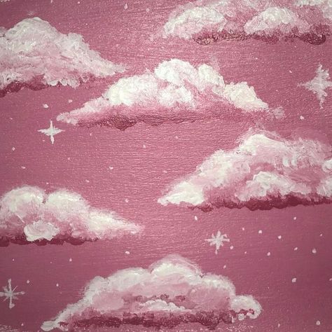 Cloud Painting Ideas, Aesthetic Painting Ideas Easy, Tiktok Painting, Painting Ideas Aesthetic, Aesthetic Painting Ideas, Sky Art Painting, Modern Art Paintings Abstract, Cute Canvas Paintings, Canvas Painting Designs