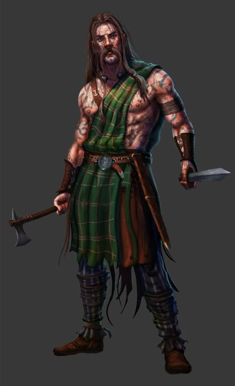 Viking Rpg, Pictish Warrior, Highlands Warrior, Celtic Warrior, Old Warrior, Scottish Warrior, Elder Scrolls Art, Celtic Warriors, Greek Warrior