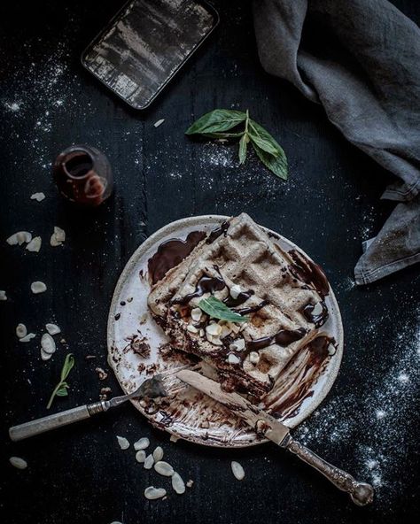 These buckwheat earl grey waffles, dark chocolate and mint are going to be one of your favourite… Waffles Photography, Buckwheat Waffles, Dark Chocolate Mint, Different Types Of Bread, Brunch Time, Types Of Bread, Earl Gray, Cooking Together, How To Make Breakfast