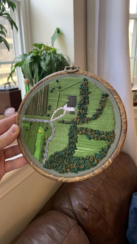 Field Embroidery, Farm Embroidery, Farm Field, Embroidery And Stitching, Family Farm, My Dad, Embroidery Hoop, Creative Crafts, Aerial View