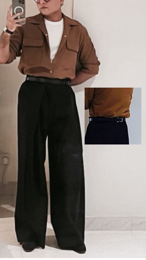 Menswear wide leg pants trousers Black Pleated Trousers Outfit, Pleated Trousers Outfit, Black Pleated Trousers, Trousers Outfit, Trouser Outfit, Pleated Trousers, Trousers, How To Wear, Quick Saves