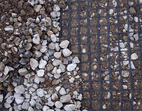 Geogrid For Driveways - Geofantex Reinforcement Chart, Gravel Driveways, Asphalt Pavement, Gravel Driveway, Driveway Design, Irregular Patterns, Organic Soil, Retaining Walls, Going Green