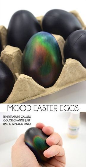 These mood ring Easter eggs change colors just like a mood ring! Easter eggs of the future! SO cool! Unique Easter Eggs, Easter Egg Dye, Easter Egg Crafts, Egg Crafts, Mood Ring, Easter Time, Easter Activities, Easter Egg Decorating, Hoppy Easter