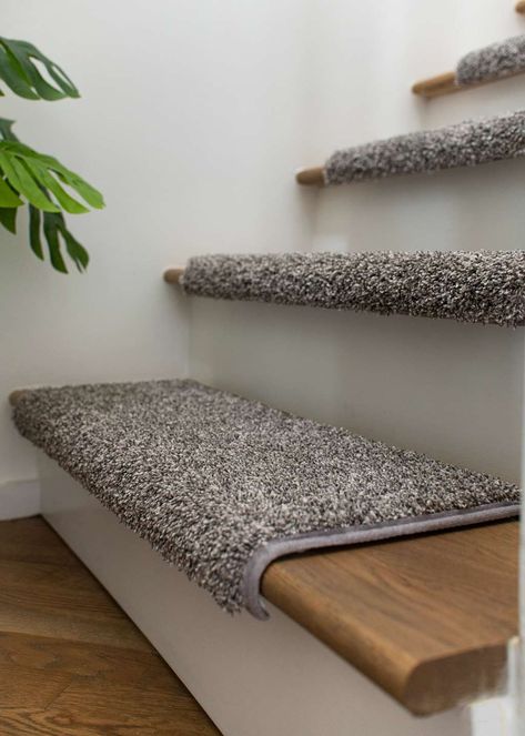 Dream On Concrete True Bullnose® Padded Carpet Stair Treads Runner Replacement for Style, Comfort and Safety (Sold Each) Carpet Treads, Carpet Stair Treads, Welcome To My Home, Durable Carpet, Creek Bed, Short Shag, Stone Path, Carpet Sale, Style Carpet