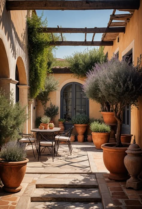 31 Gorgeous Outdoor Patio Ideas to Try Now 28 French Style Outdoor Furniture, Spanish Style Outdoor Patio Ideas, Italian Style Patio, Italian Patio Ideas, Italian Patio Ideas Tuscany Italy, Italian Outdoor Patio, French Patio Ideas, Tuscan Outdoor Patio, Spanish Style Patio Outdoor Spaces