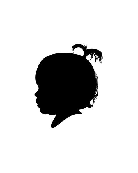 Hand Drawn Decorative Custom Black and White Silhouette Portrait (Purchase Includes name/date if desired) For Baby, Children, Etc Shadow Portraits, Silhouette Face, Black And White Silhouette, Age Progression, Baby Silhouette, Preschool Projects, Small Fry, Life Vision, Girl Silhouette