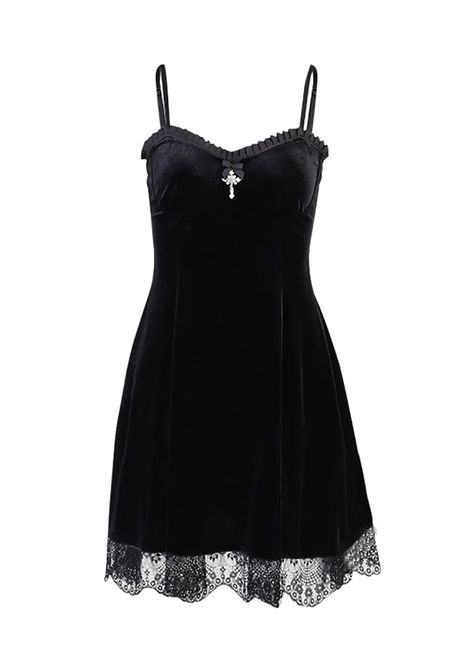 Black Dress Y2k, Alt Dresses, Grunge Dresses, Sleeveless Velvet Dress, Y2k Harajuku, Punk Dress, Lace Summer Dresses, Dress Y2k, Grunge Dress