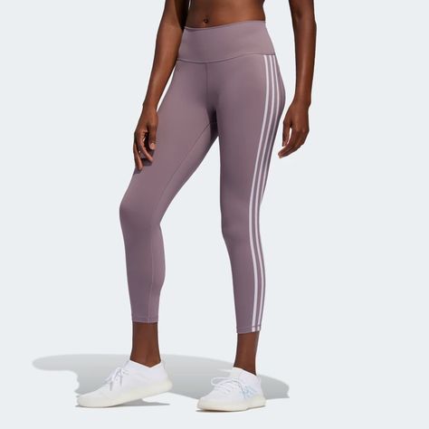 Believe This 2.0 3-Stripes 7/8 Tights Legacy Purple / Purple Tint FL2256 Royal Blue Crop Top, Adidas Tights, Adidas High, Adidas Purple, Adidas Leggings, Casual Bottoms, Karlie Kloss, Sports Football, Blue Crop Tops