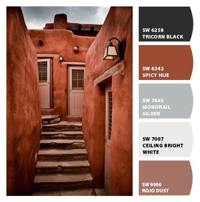 Southwest Exterior House Colors, Adobe Exterior House Colors, Sonoran Desert Paint Color, Behr Sonoran Desert, Exterior Paint Colors For House Stucco Desert, Bedroom Paint Colors Sherwin Williams, Hacienda Bedroom, Paint Colors Sherwin Williams, Home Paint Colors